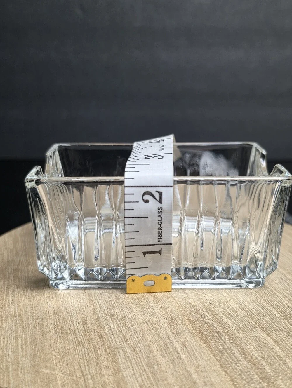Libbey Sugar Sweetner Creamer Packet Holder Ribbed Glass 4